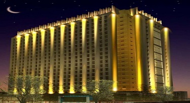 内蒙古乌海市酒店亮化采用科瑞窄光束投光灯